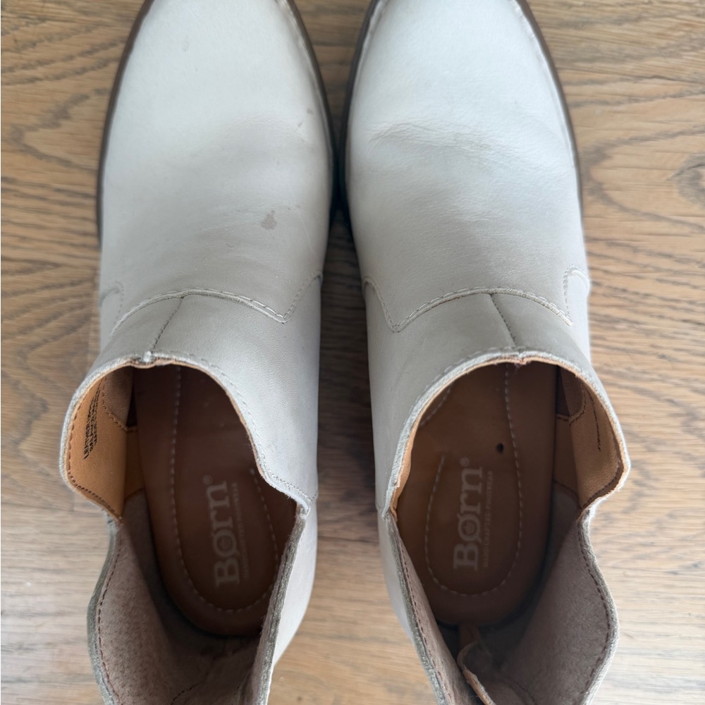 Born Kerri Ankle Bootie Cream Leather Size 6 Western Rare - Picture 3 of 6